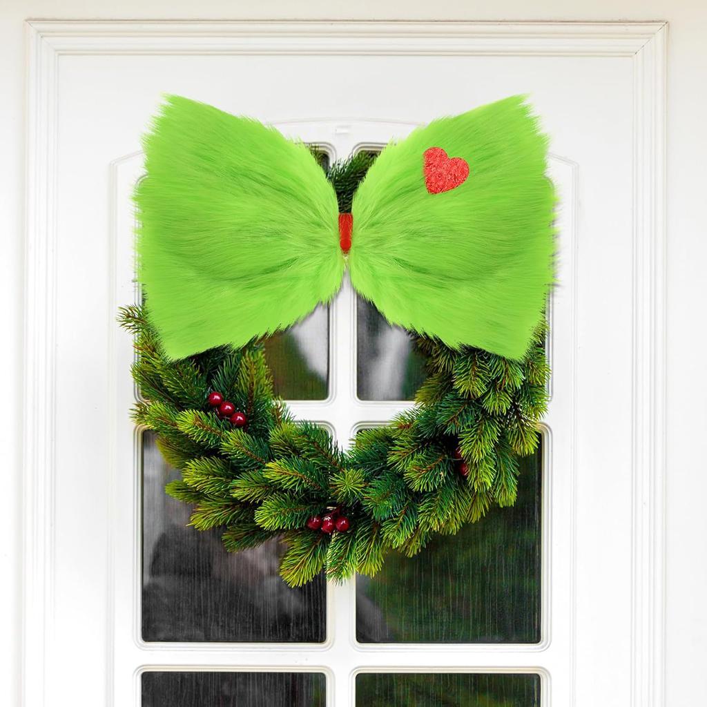 Plush Xmas Tree Topper Multi-Purpose Soft Plush Bow Tree Ornament Reusable Lovely Bow Tree Topper for Indoor Outdoor Treetop