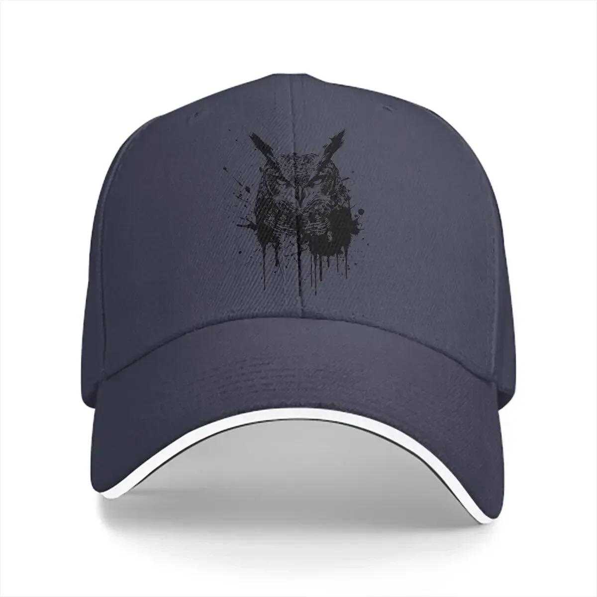

Washed Unisexs Baseball Cap Great Horned Sports Snapback Caps Dad Hat Funy Owl Golf Hats Adjustable