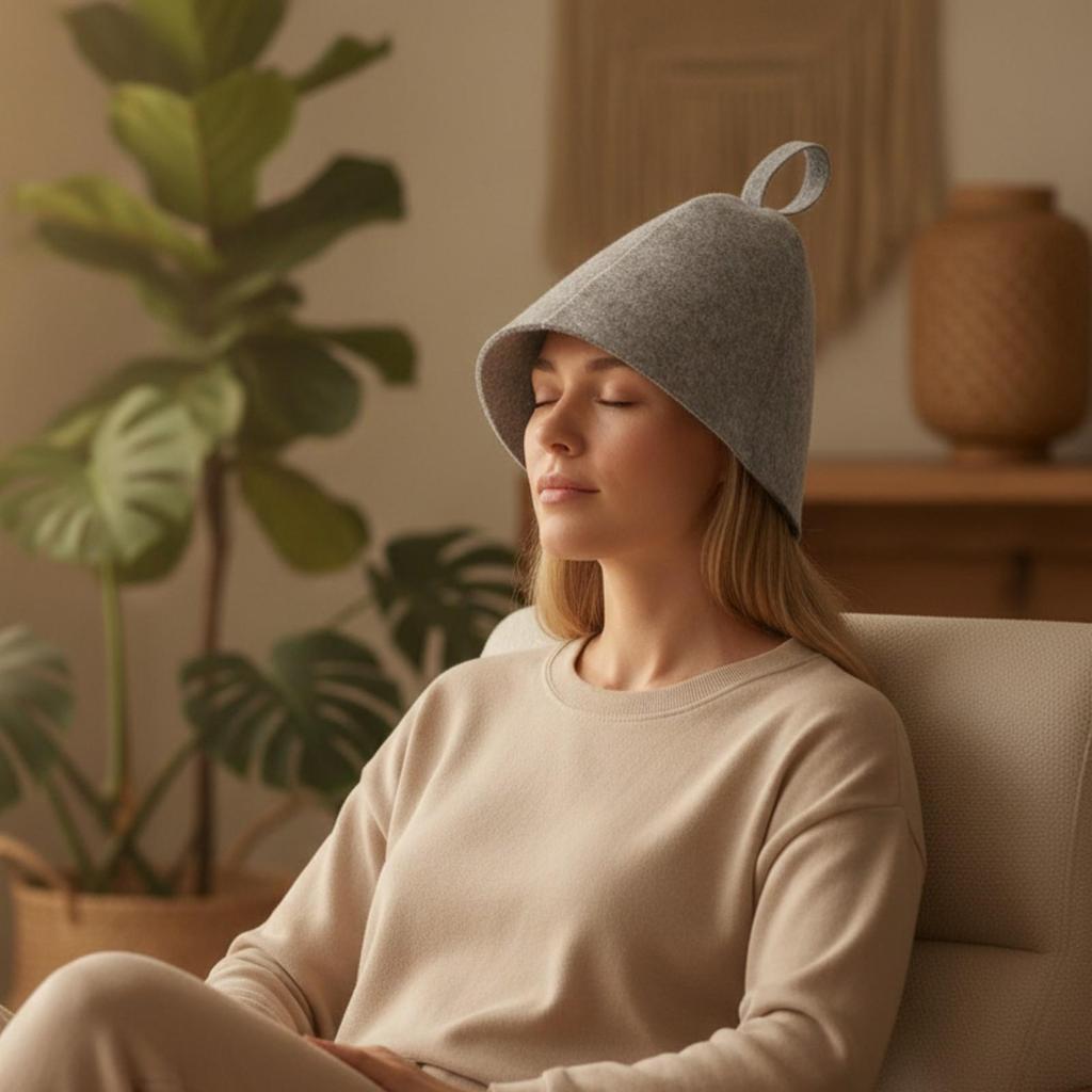 3 Pieces Felt Sauna Hat Reusable Cap with Hanging Loop Lightweight