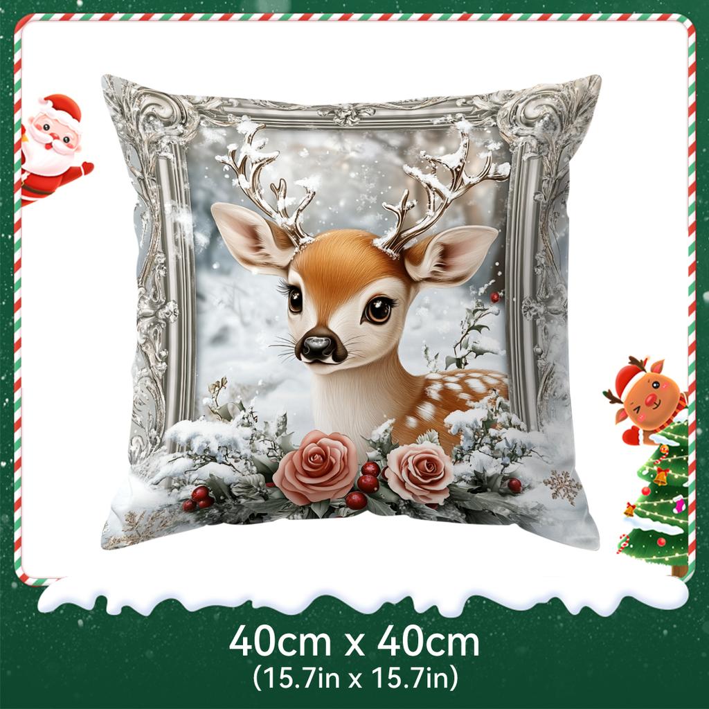 Vintage Christmas Decoration Pillowcase Bedroom Sofa Cushion Cover 100% Polyester Living Room Cushion Pillowcase Home Decor