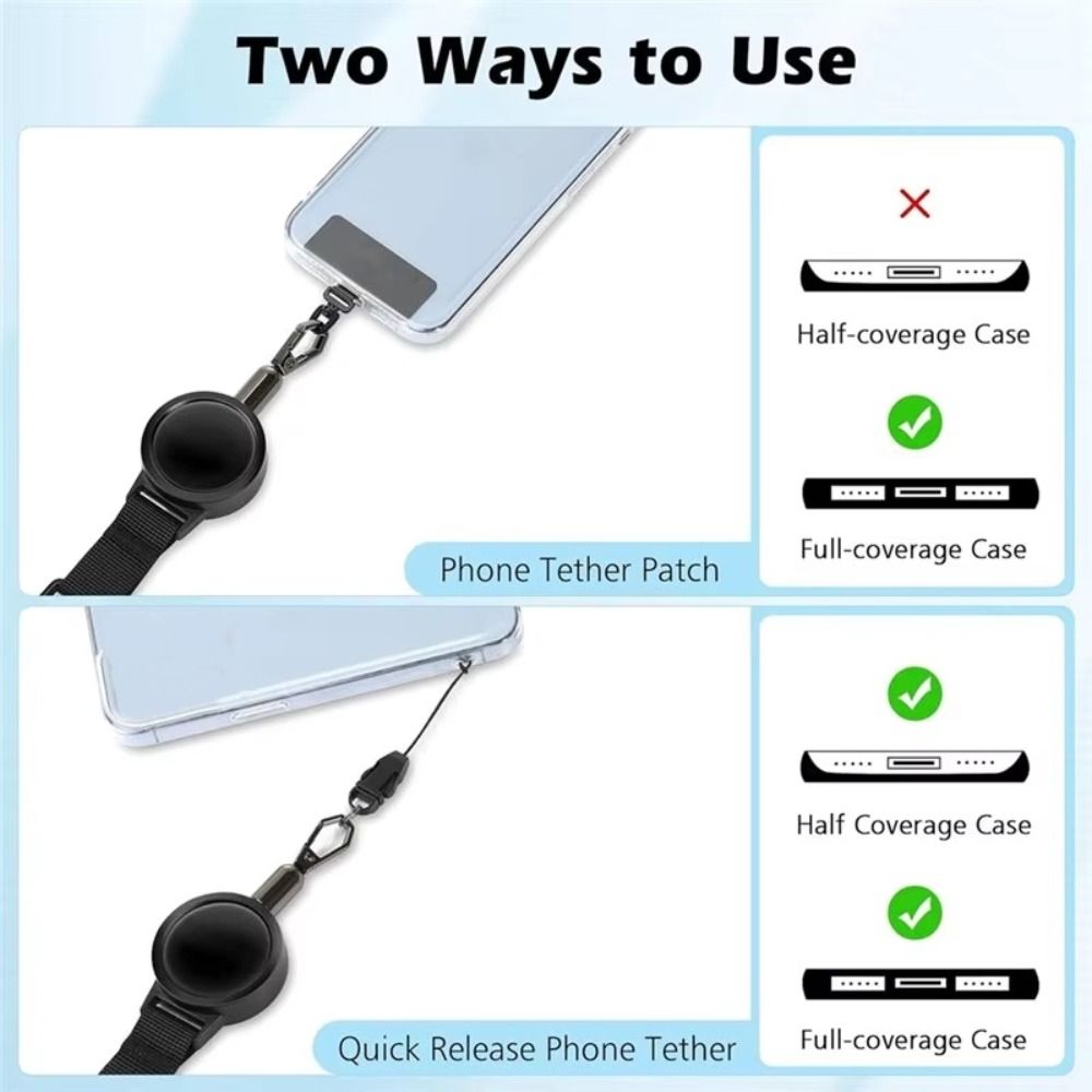 Steel Cable Cellphone Lanyard 360 Rotation Retractable Phone Lanyard Phone Strap