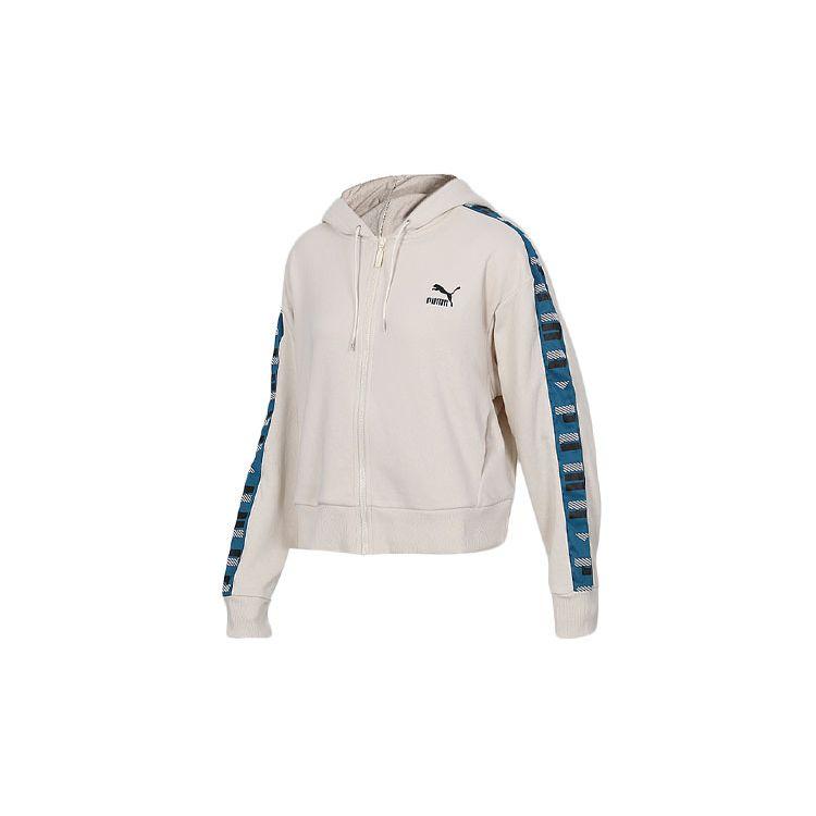 Puma Logo Sports Casual Short Hooded Jacket Women Jackets Birch 578594-02