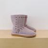 Winter Classic Women Men Mid Calf Snow Boots New Design Genuine Suede Leather Plush Fur Lined Warm Flat Sole Rivet Outdoor Shoes