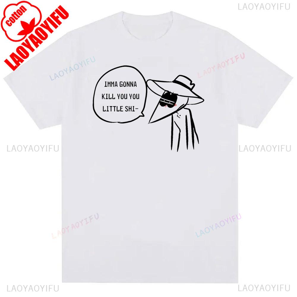 IMMA GONNAKILL YOU YOU LITTLE SHI Spy Vs Spy Mens T Shirt Summer Cotton Crew Neck Humorous Retro 80s Cartoon Graphic Shirt Tee