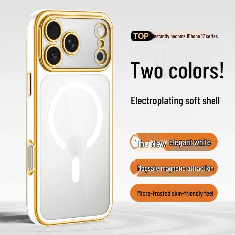 iPhone 17 Pro Max Case: Two-Color Electroplated, Magnetic, Transforms into All-Inclusive Transparent Protective Shell