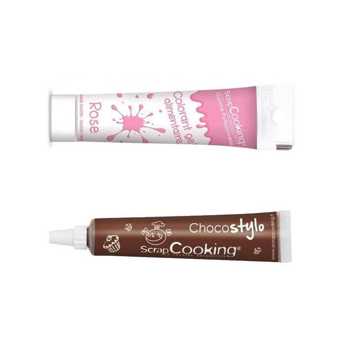 Chocolate Pen + Pink Food Coloring Gel