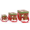 1 PC Square Stackable Christmas Decoration Gift Wrapping Box Foldable Candy Snacks Storage Box with Lids