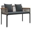 Outdoor Bench In Grey and Dark Grey 117 X 54 X 74.5 Cm Poly Rattan