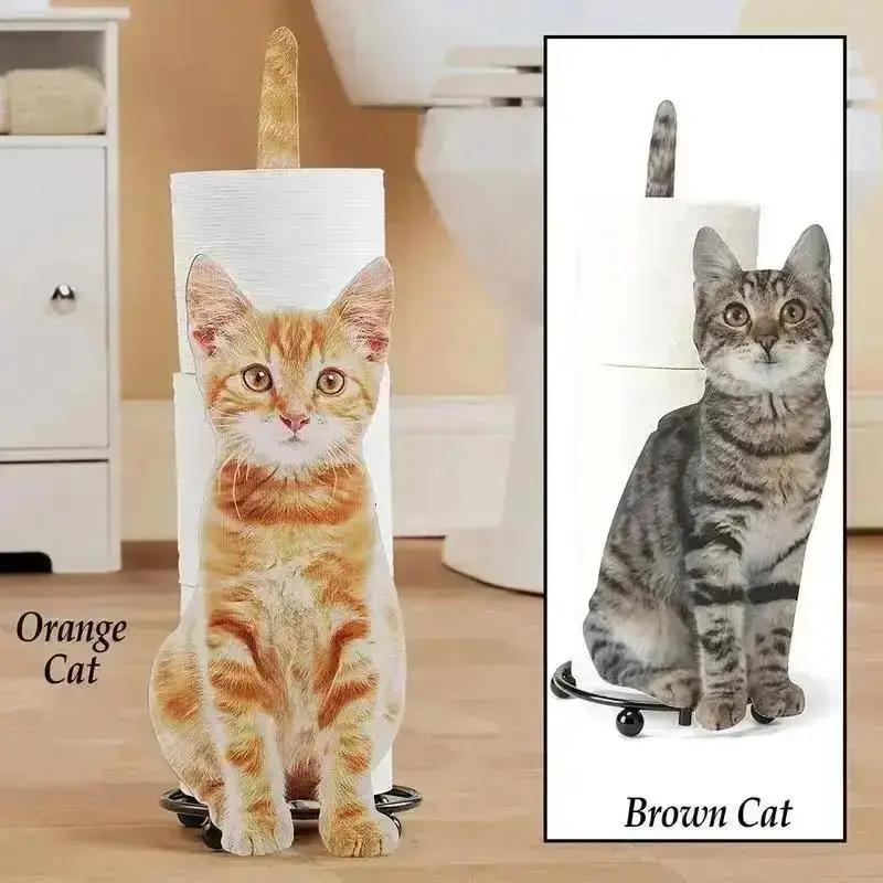 Toilettenpapier Handtuchhalter Katzenform Badezimmer Toilettenpapier Aufbewahrungsregal Geschenk für Katzenliebhaber Toilettenpapierhalter WC Papierständer