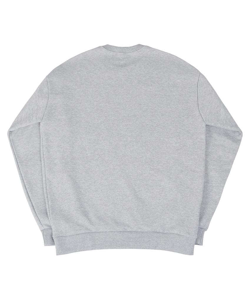 GRAVER [Unisex] Elbow Flower Bear Smile Sweatshirt_Gray