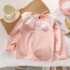 Baby Clothes Autumn Infant Girls Long Sleeve T-shirts Lace Lotus Collar Princess Kids Ribbed Bottoming Shirt Toddler Cotton Tops