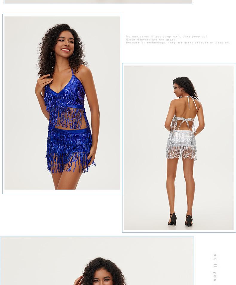 Cross-border Belly Dance Jazz Costume: Nightclub Tassel Uniform, Sequined Skirt
