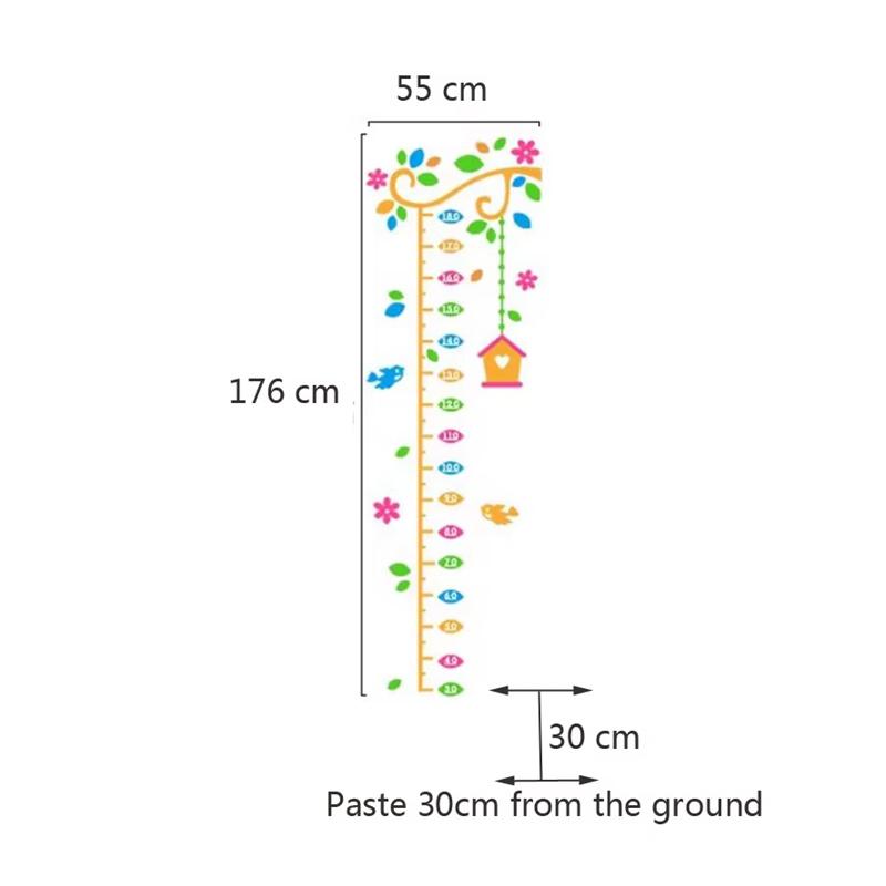 Cartoon Children's Height Measure Wall Sticker Cartoon Growth Chart Baby Room Wall Sticker Home Decoration Acrylic Wall Sticker