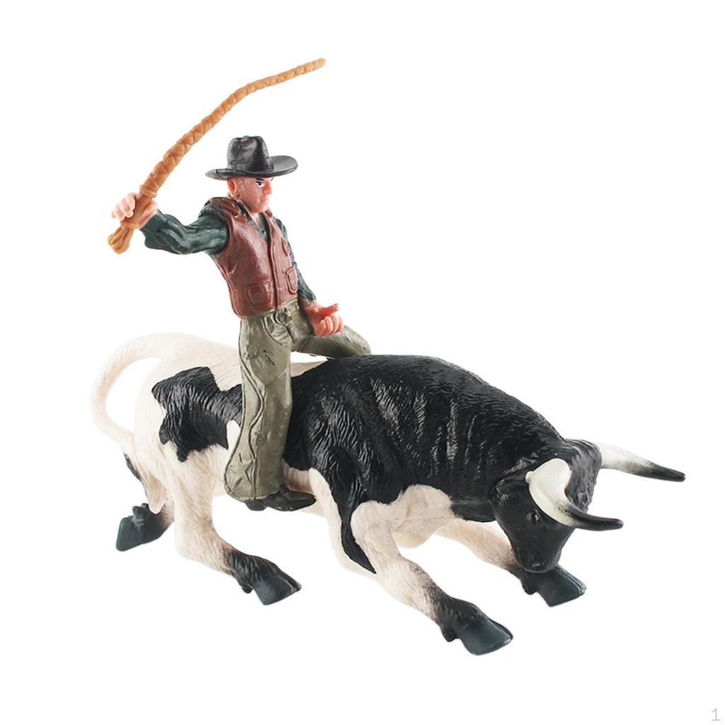Bullfighting Figures Bull Figurine Animal Cattle Statue Micro Farm Layout Ornament