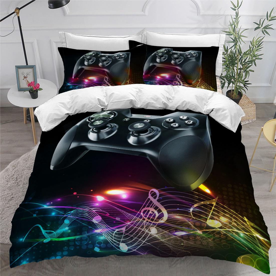 

Комплект постельного белья с 3D-игровым контроллером, комплект постельного белья с пуховым пододеяльником, полноразмерная односпальная/двуспальная кровать европейского стандарта, украшение дома AU Single 140x210cm