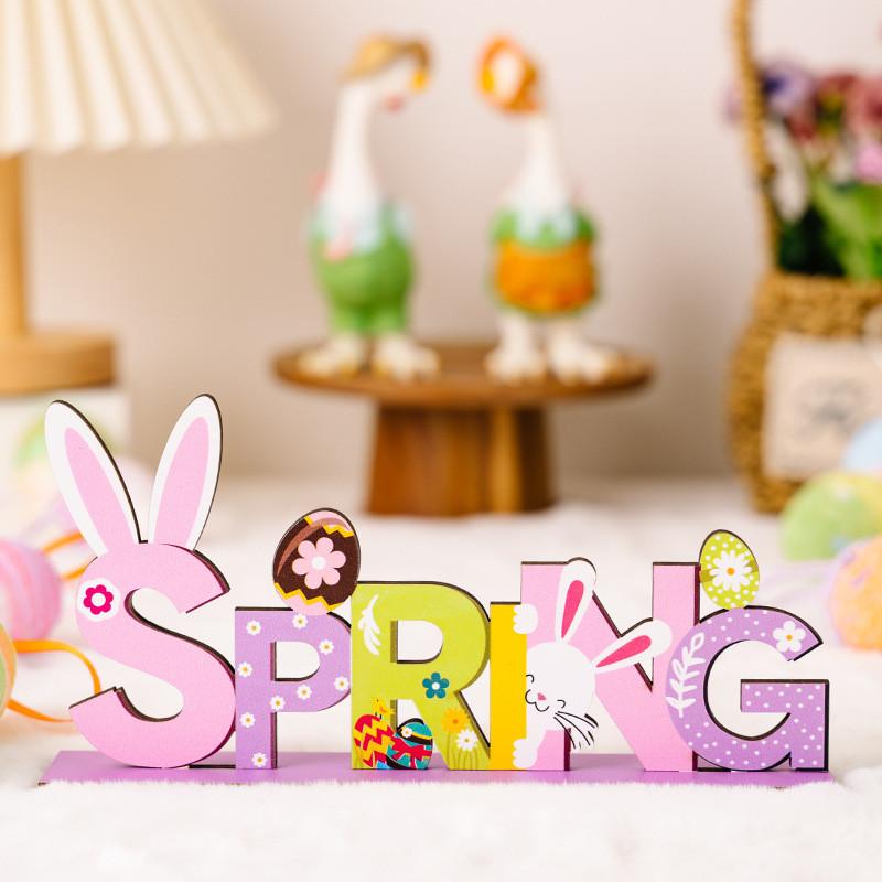 Adorable Purple Wooden Easter Bunny Decoration For Festive Spring Celebrations