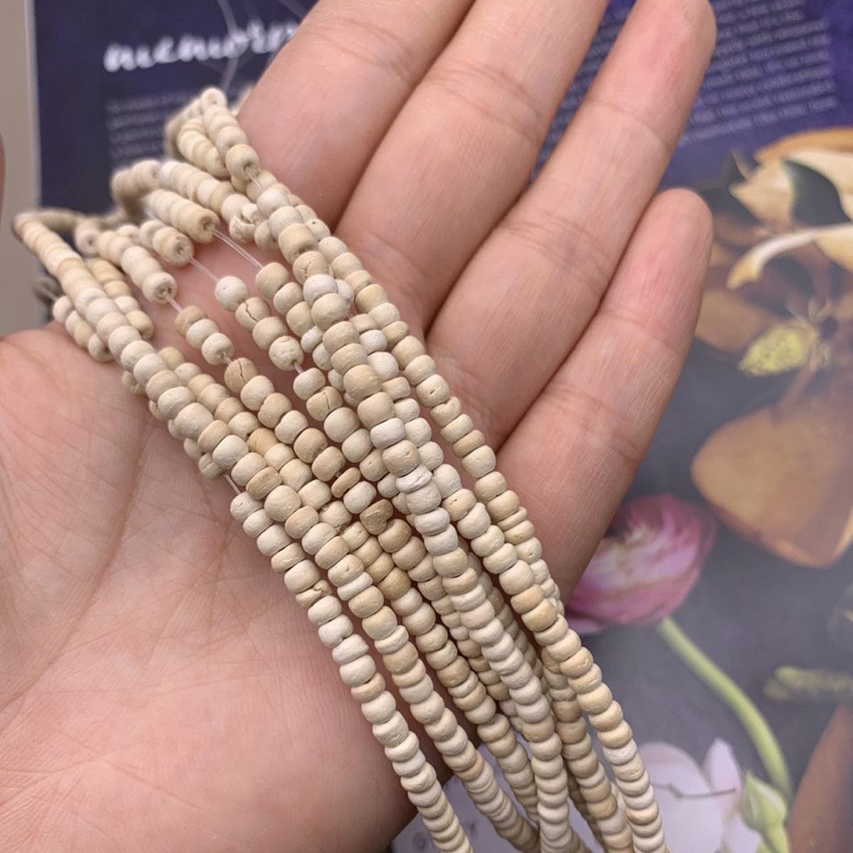 

Уникальные круглые бусины из цельного дерева, модные простые свободные бусины-разделители для креативного изготовления украшений, осенние поделки на День благодарения, рождественские подарки 2Strand/40cm