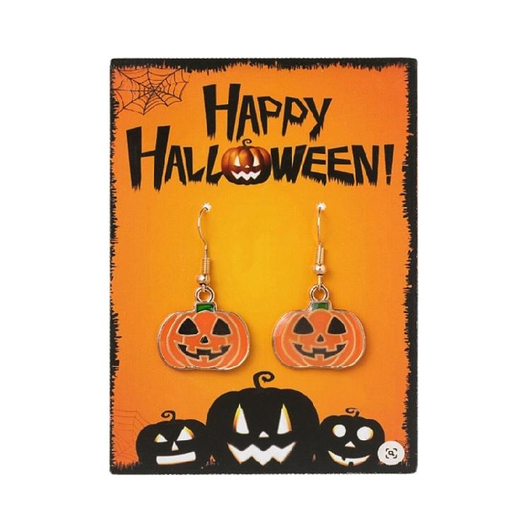 

Charming Glowing Pumpkin Shade Resin Earrings For Halloween Festive Incidents Women’s Lightweight Jewelry