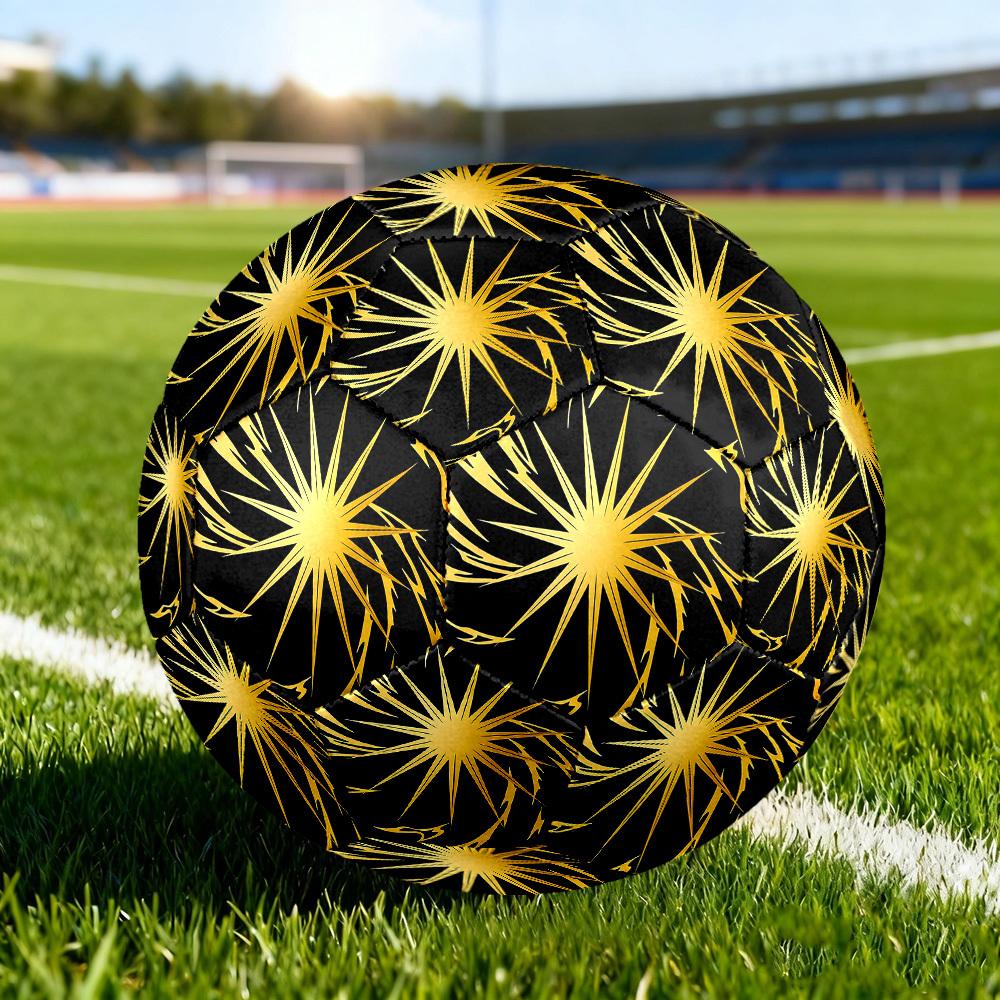 1pc Golden Burst Size 5 Soccer Ball Professional Match Training Football Indoor &Outdoor Sports Ball Lightweight Durable C6512