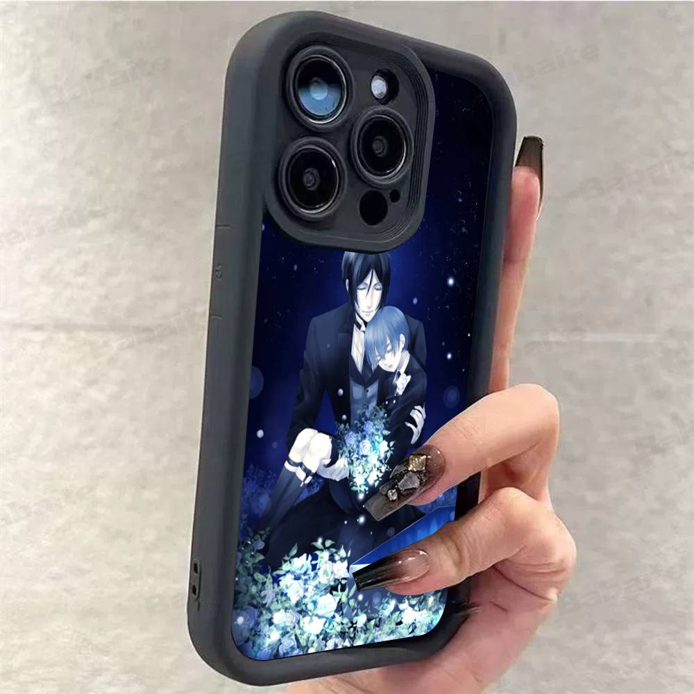 Anime Black Butler Phone Case for iPhone 17 16 15 14 13 12 11 Pro Max Plus Silicone Shockproof Case