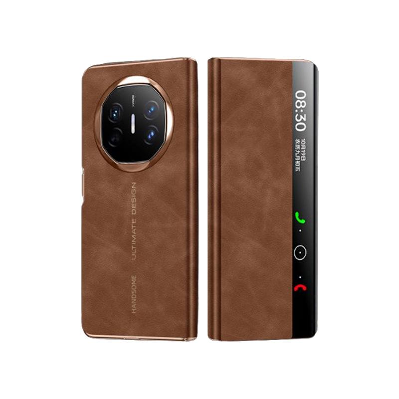 Suitable for Huawei MateX6 Mobile Phone Case Sheepba Picosecond Transform Smart Window Folding Anti-fall Flip Business Men's Leather Case