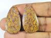 18X35X05 MM Natural Mariam Jasper Matched Pair Pear Cabochon Gemstone 64Cts SK-3413