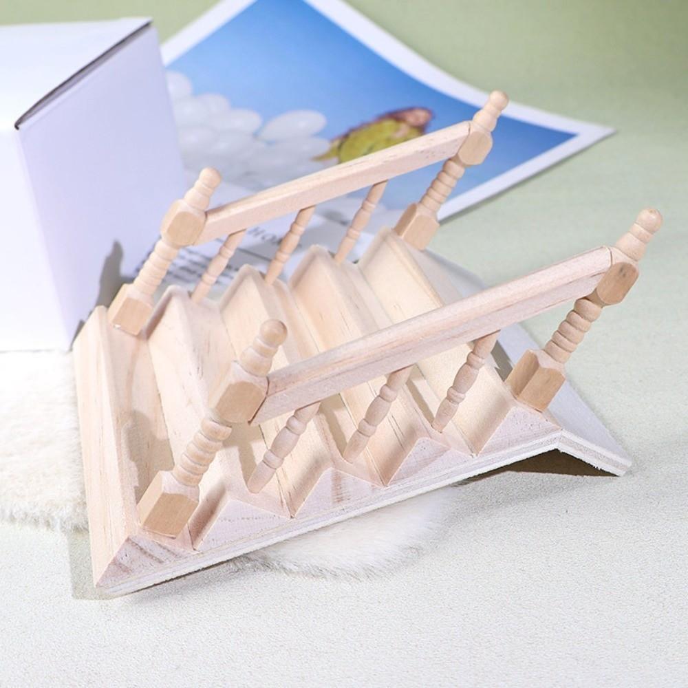 Delicate Miniature Handrail Staircase Wooden Dollhouse Stairs Mini Furniture Stair Mini House
