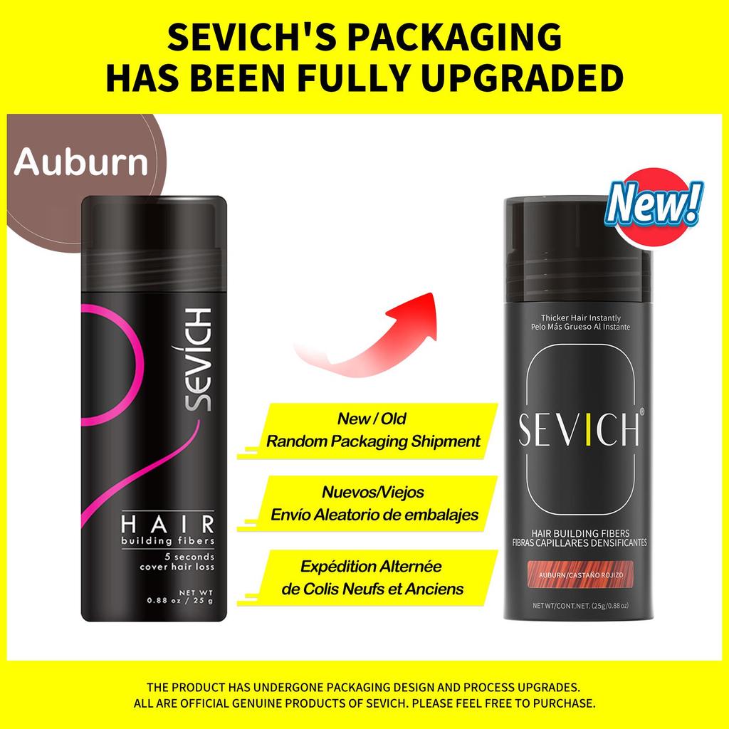 SEVICH Hair Fibers Powder 25g Natural Keratin Hair Building Fiber Instantly Thickens & Volumizes For Men Women Hair Concealer Powder