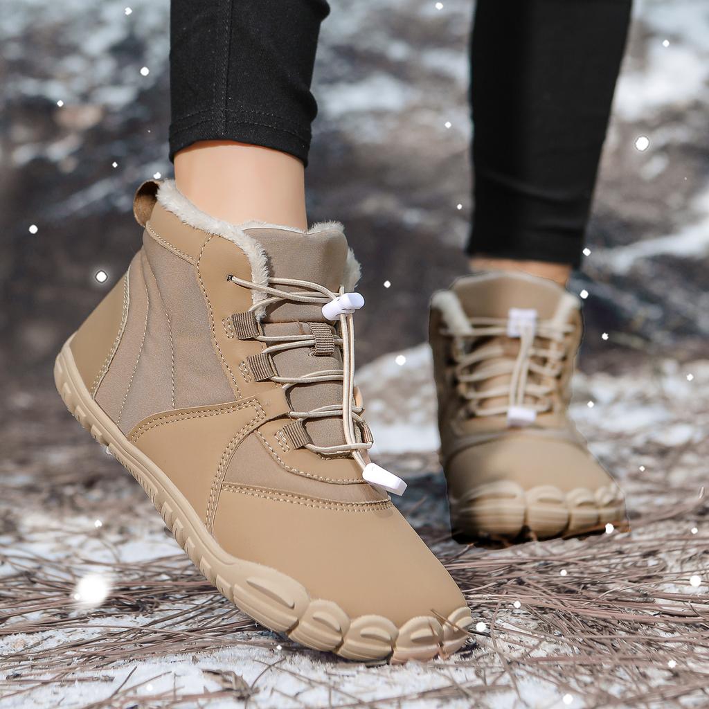 New Five-finger Cotton Shoes Outdoor Snow Boots Men's and Women's Velvet Warm Boots Wear-resistant and Non-slip Winter Thickened Couple Shoes