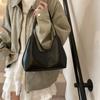 Anti-Splash Water Underarm Bag Solid Color PU Leather Shoulder Bag Soft Women Hobo Bag  Girls