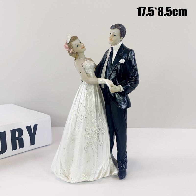 Topper Elegant Tort Nuntă Mire & Mireasă - Decorațiune pentru Aniversare, Petrecere Burlăcițe, Petrecere de Logodnă