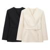 2025 Spring Women's Belted Wrap-Style Suit Jacket - Versatile, Fashionable & Chic