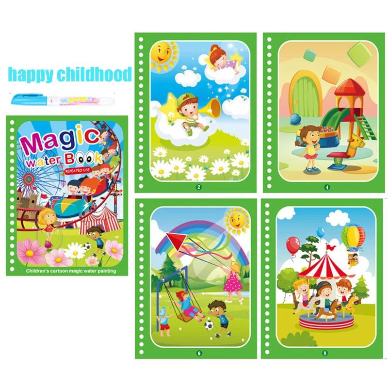Non-Toxic Magic Water Book With Pen Children Drawing Coloring Books For Kids 2 To 4 Years Old Learning Education Toy Baby Montessori Toys