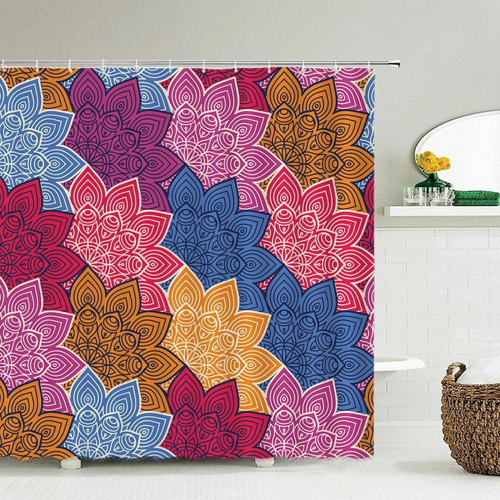 Colorful Bohemian Shower Curtain Boho Polyester Fabric Bath Curtain for Bathroom Curtain Decor Shower Curtains Cortina Ducha
