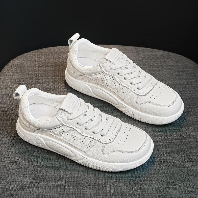 Leather Thick-soled Little White Shoes Women's New Spring and Summer Mesh Breathable, Light and Soft-soled Sports Board Shoes