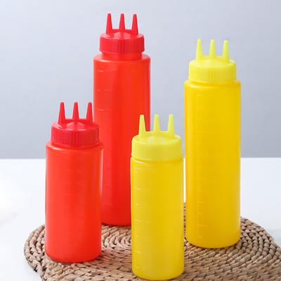 בקבוק לחיץ למילוי חוזר דרגת מזון 3 חורים בקבוקי תבלינים בקיבולת גדולה למטבח