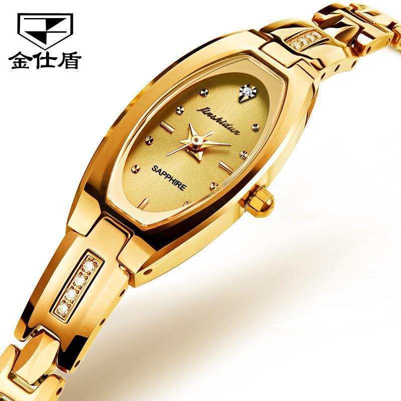 

Часы бренда JINSHIDUN, Модные тонкие кварцевые часы из вольфрамовой стали, Водонепроницаемые женские часы