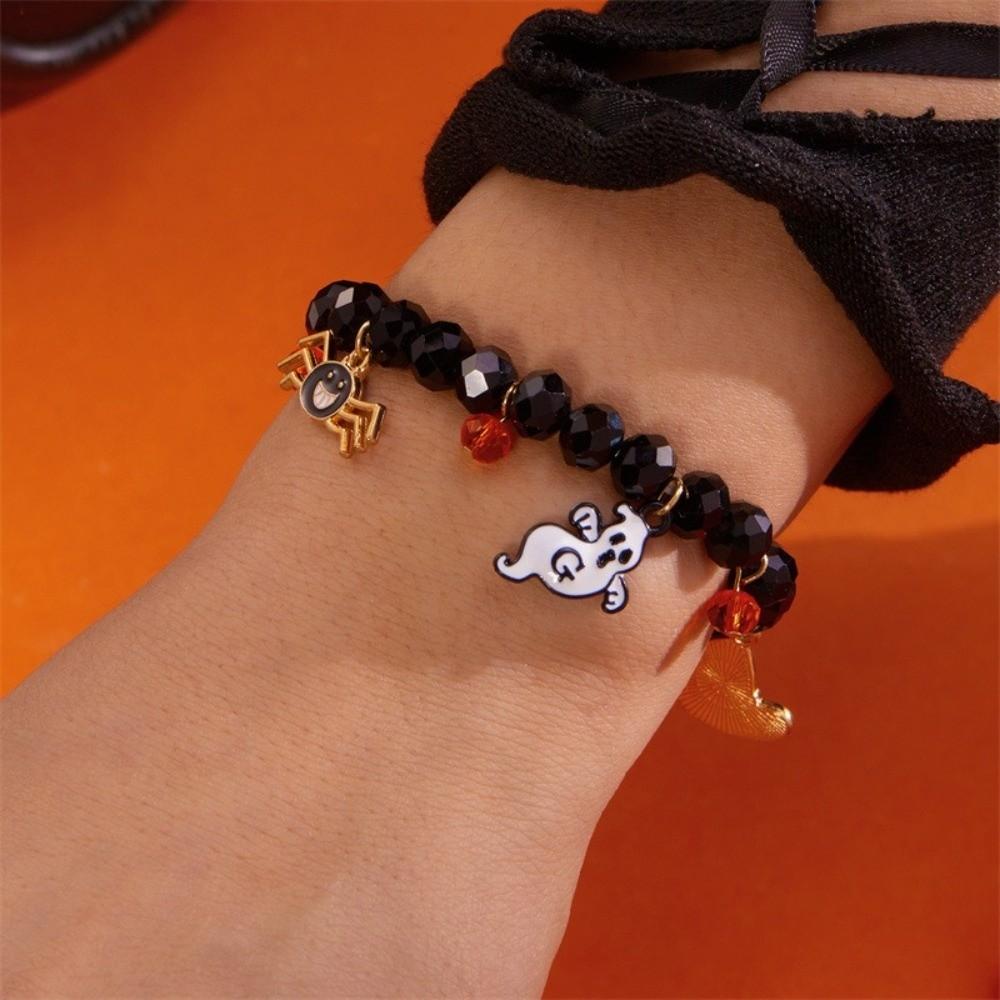 Zinc Zinc Zinc Alloy Pumpkin Pendant Bracelets Resin Crystal Beaded Bracelet  Accessories