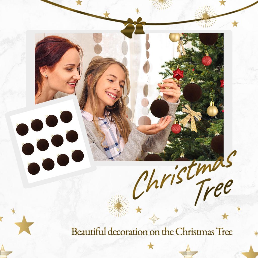 Julekule Fløyel Hengende Kule Fløyel Vinrød Plysjkule Juletrepynt