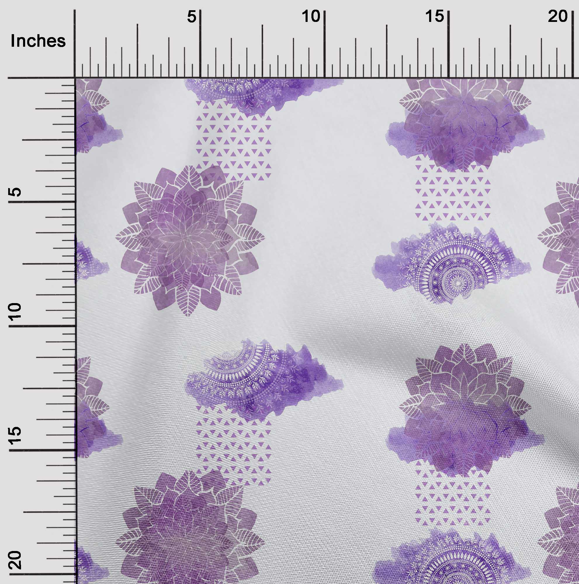 

oneOone Cotton Flex Пыльная фиолетовая ткань Треугольник и мандала Акварель Платье Материал Ткань Принт Ткань По Двору 40 дюймов 42 Inch Wide - Viscose Chiffon персиковый