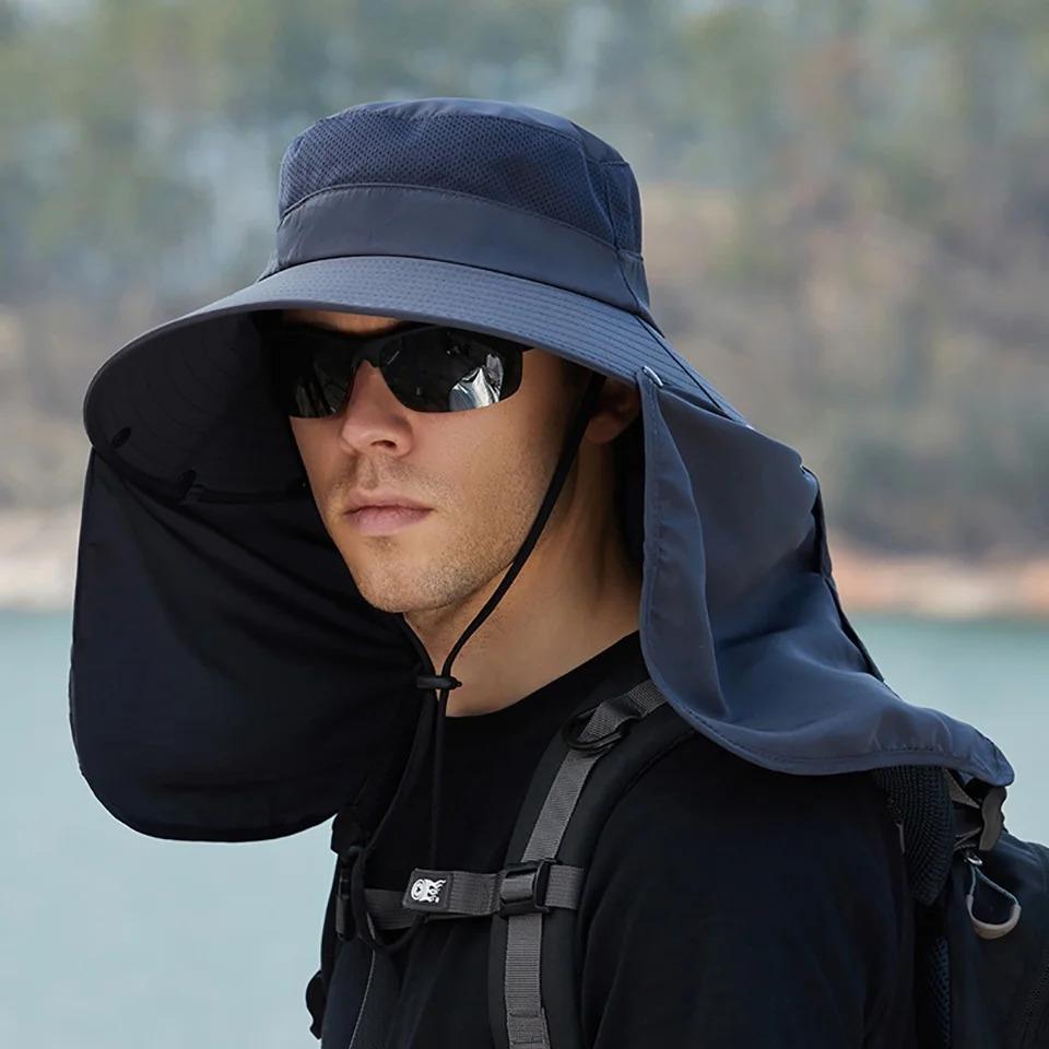 Summer Sunscreen Face Covering Hat Oversized Brim Dual-purpose Fisherman Headwear Outdoor Sunshade Fishing Cycling Cap