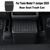 Para Tesla Model Y Juniper 2025 Papelera para Asiento Trasero Contenedor de Basura Central Trasero Bandeja Organizadora de Almacenamiento Debajo del Asiento Accesorios para Coche