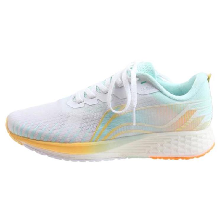 New LiNing Red Hare 4 Slip Resistant, Abrasion Resistant, Breathable Low Top Running Shoes Women's White Blue Yellow ARMS022-6