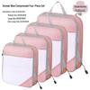 Four-Piece Compression Travel Storage Bag Set for Clothes, Toiletries, Digital Gear, and More