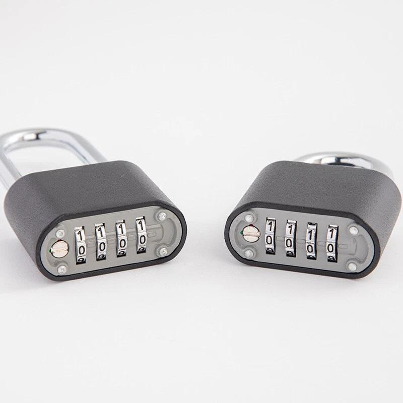 Big 4 Digit Combination Lock Shackle Outdoor Waterproof Padlock for School Gym Locker Gate Hasp Storage Box Fence Case Door Lock