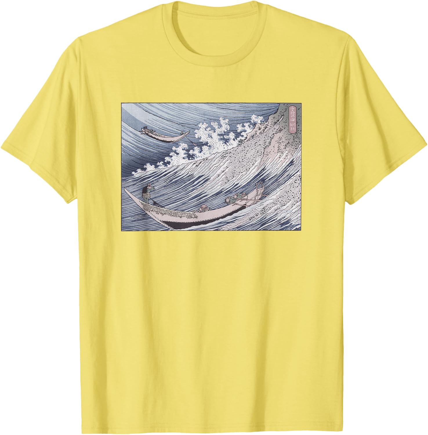 Hokusai A Thousand Views of the Sea Japanese Art Print Cotton Graphic Tee Casual Loose TShirt for Men S