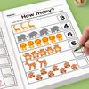 Kids Math Workbook Fun Cartoon Early Learning Activity Book Counting Tracing Simple Math Writing Practice Preschool Education