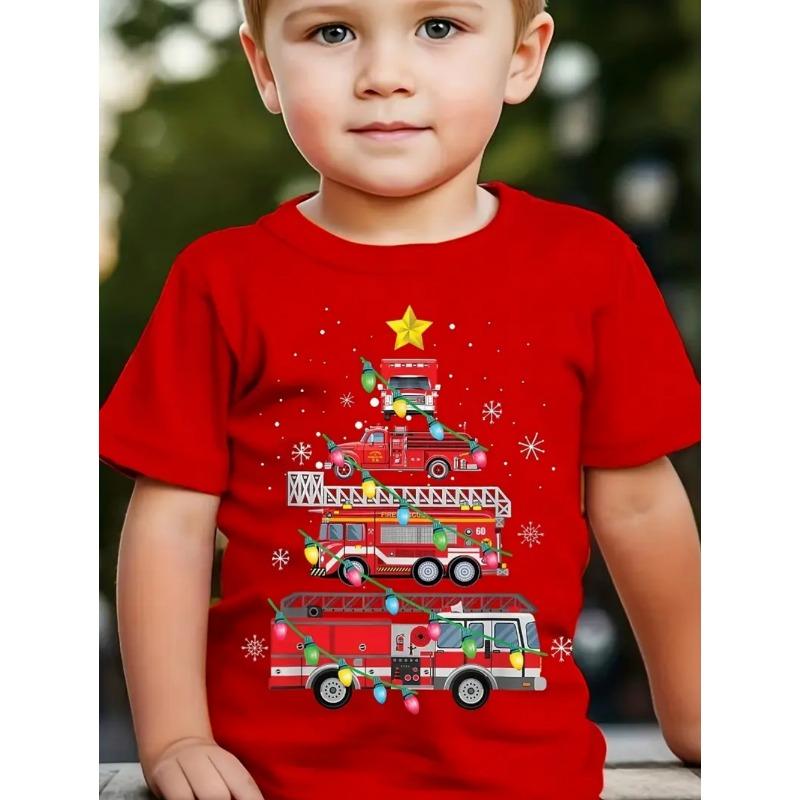 Christmas Children's Clothing Fashion Pattern 3D Print Casual Round Neck Short Sleeved T-Shirts Comfort T-Shirts for Children