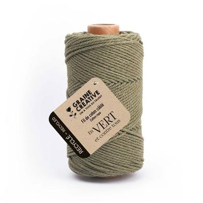 Recycled Cabled Cotton Green 100 M X 2 Mm