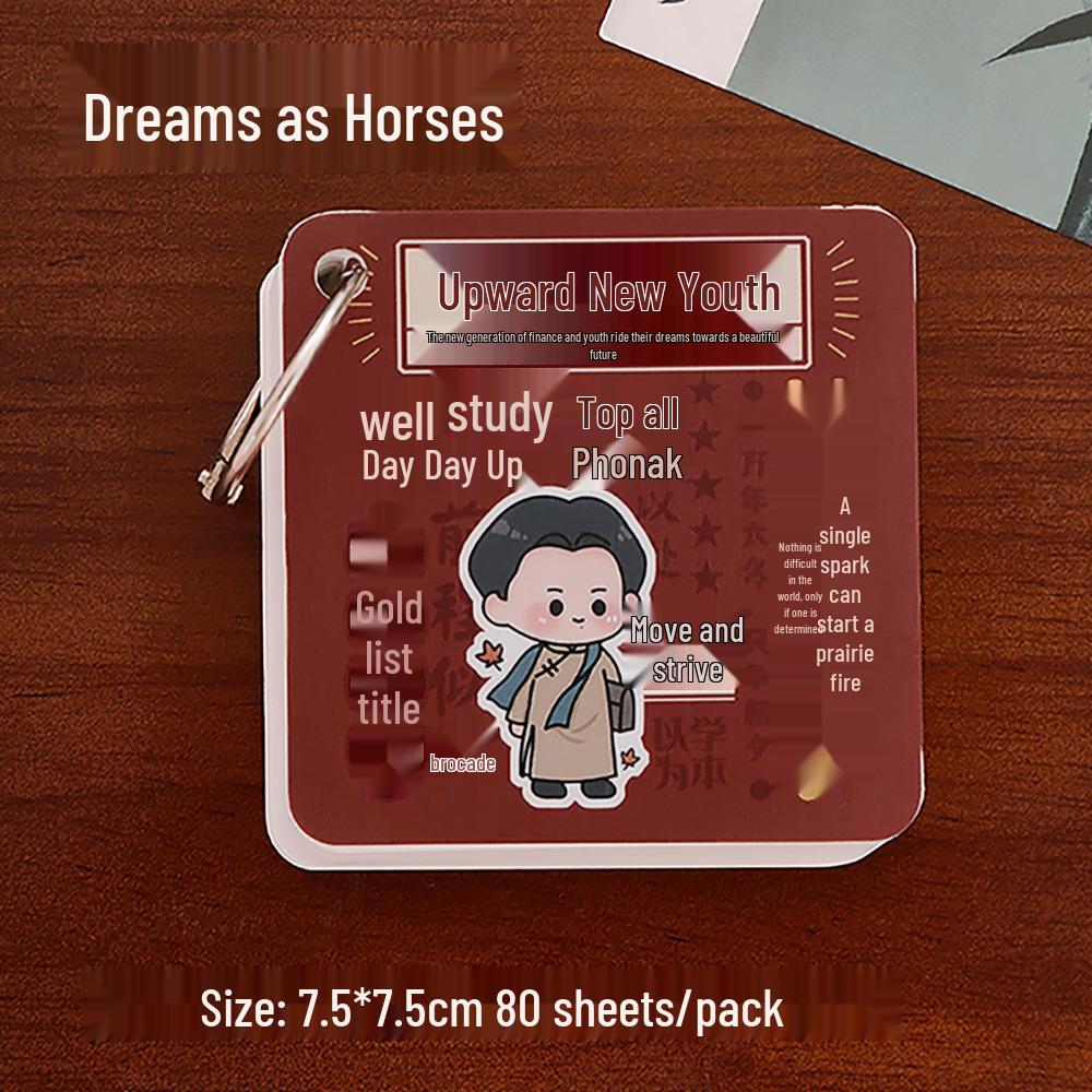 Inspirational Icon Iron Ring Student Notebook - Back-to-School Cartoon Stationery Gift
